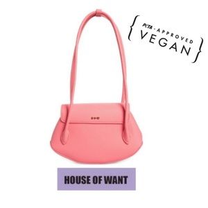 House of Want “We are Timeless” Vegan Leather Shoulder Bag, Peony Blush, NWT